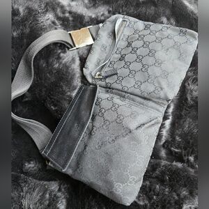 Gucci Black Monogram Canvas Belt Bag